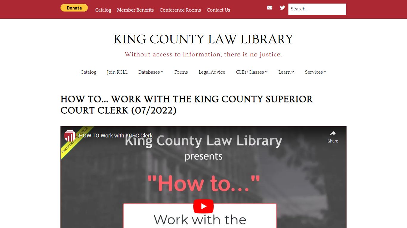 HOW TO… Work with the King County Superior Court Clerk (07/2022)